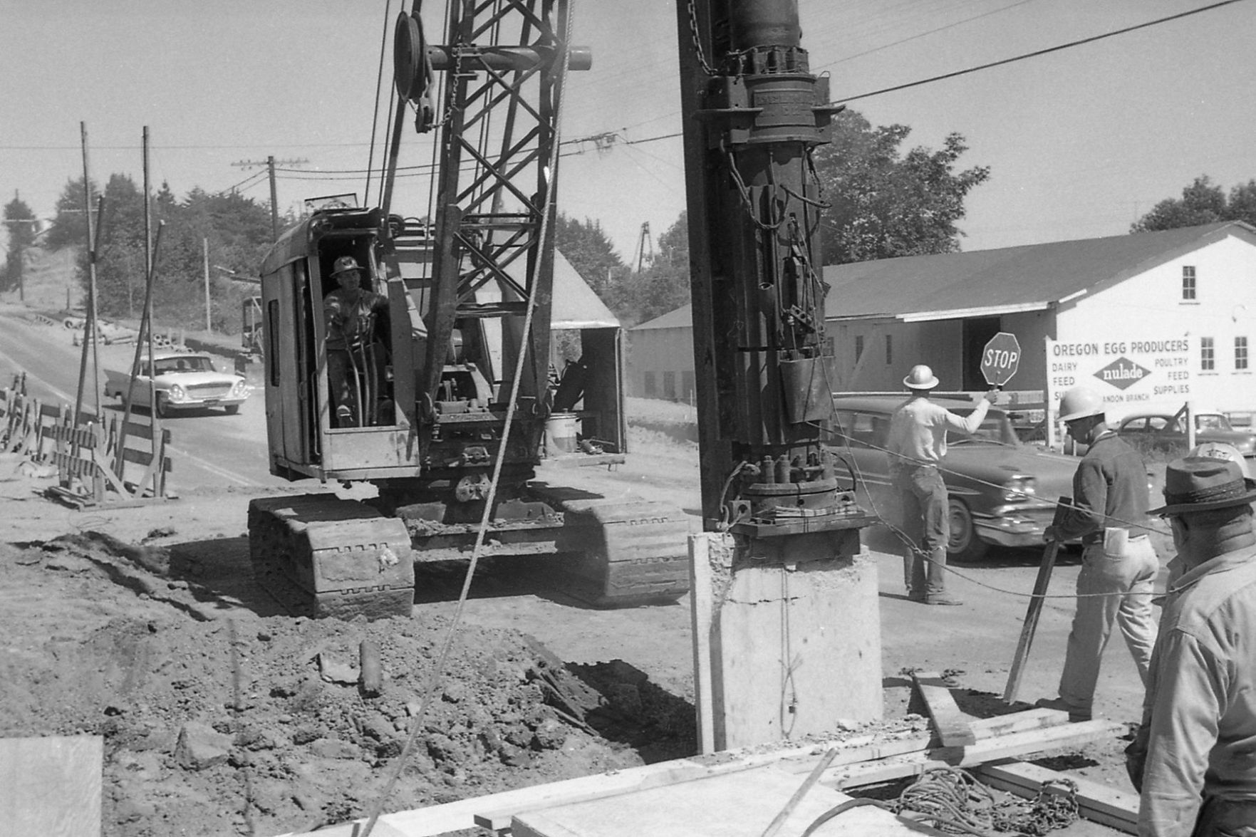 Bridge project at Ferry Creek, 1962.